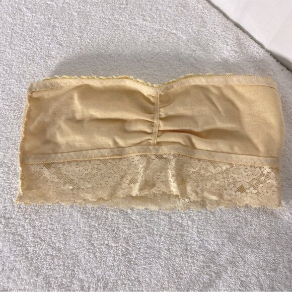 5/$25 Mamia Tan Beige Lace Bandeau Bra L - Picture 8 of 8